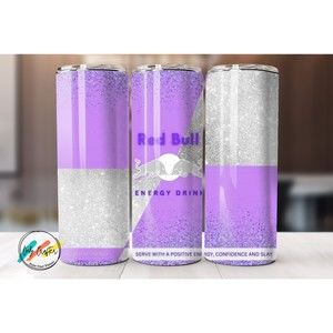 Purple Red Bull Custom Tumbler 20oz Skinny Tumbler Stainless Steel Insulated